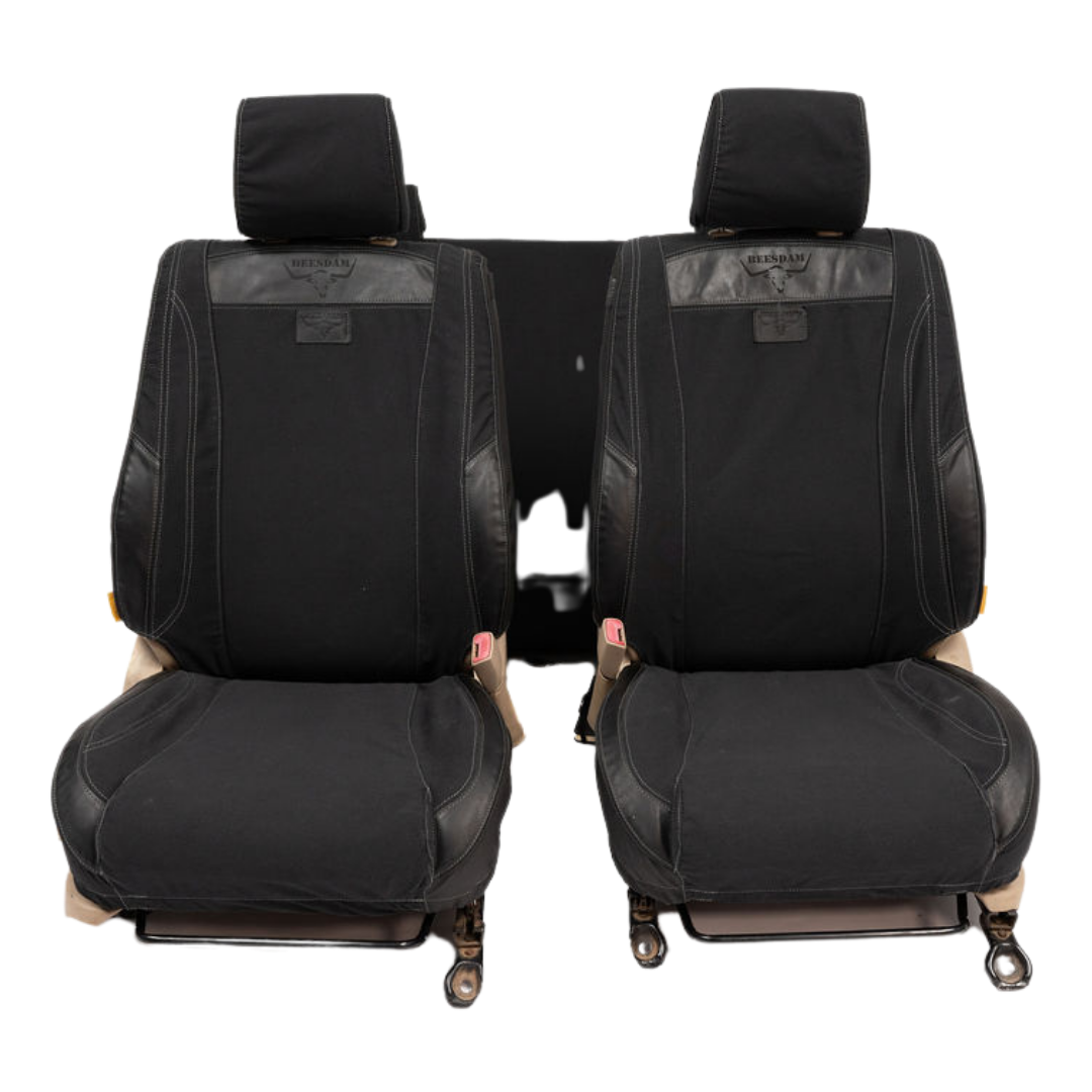 African Collection – Charcoal Canvas & Black Leather