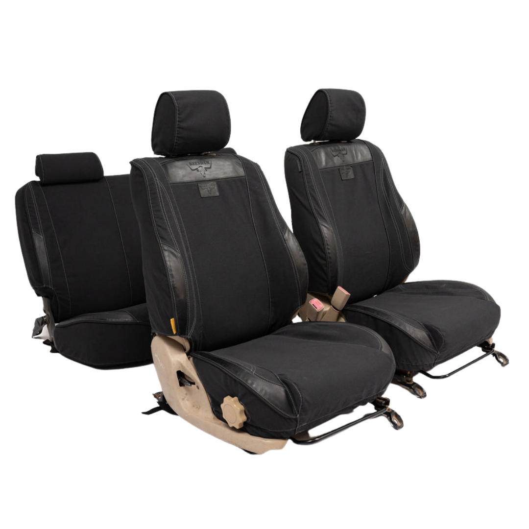 African Collection – Charcoal Canvas & Black Leather