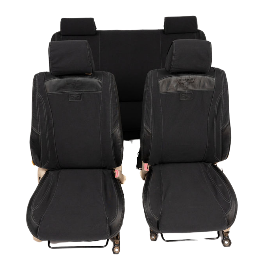 African Collection – Charcoal Canvas & Black Leather