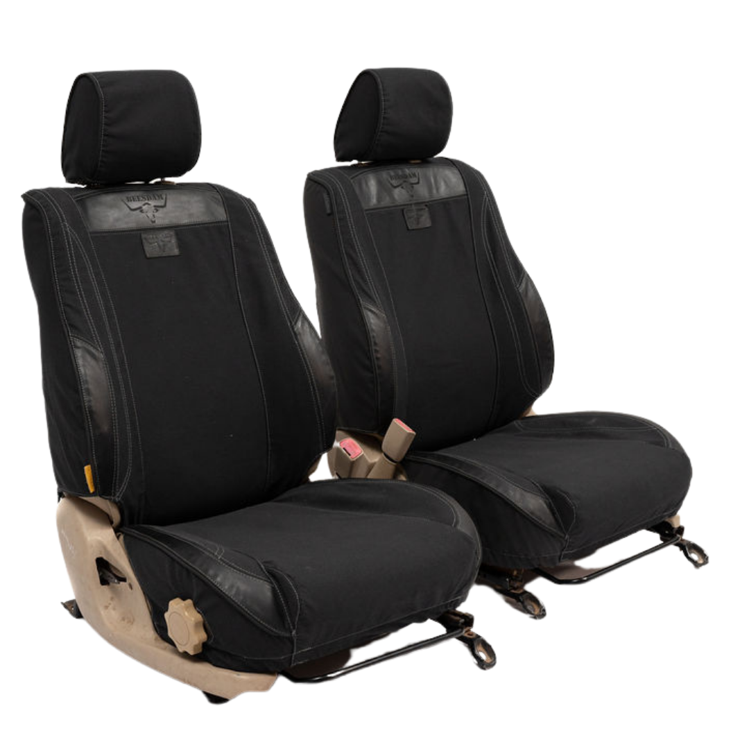 African Collection – Charcoal Canvas & Black Leather