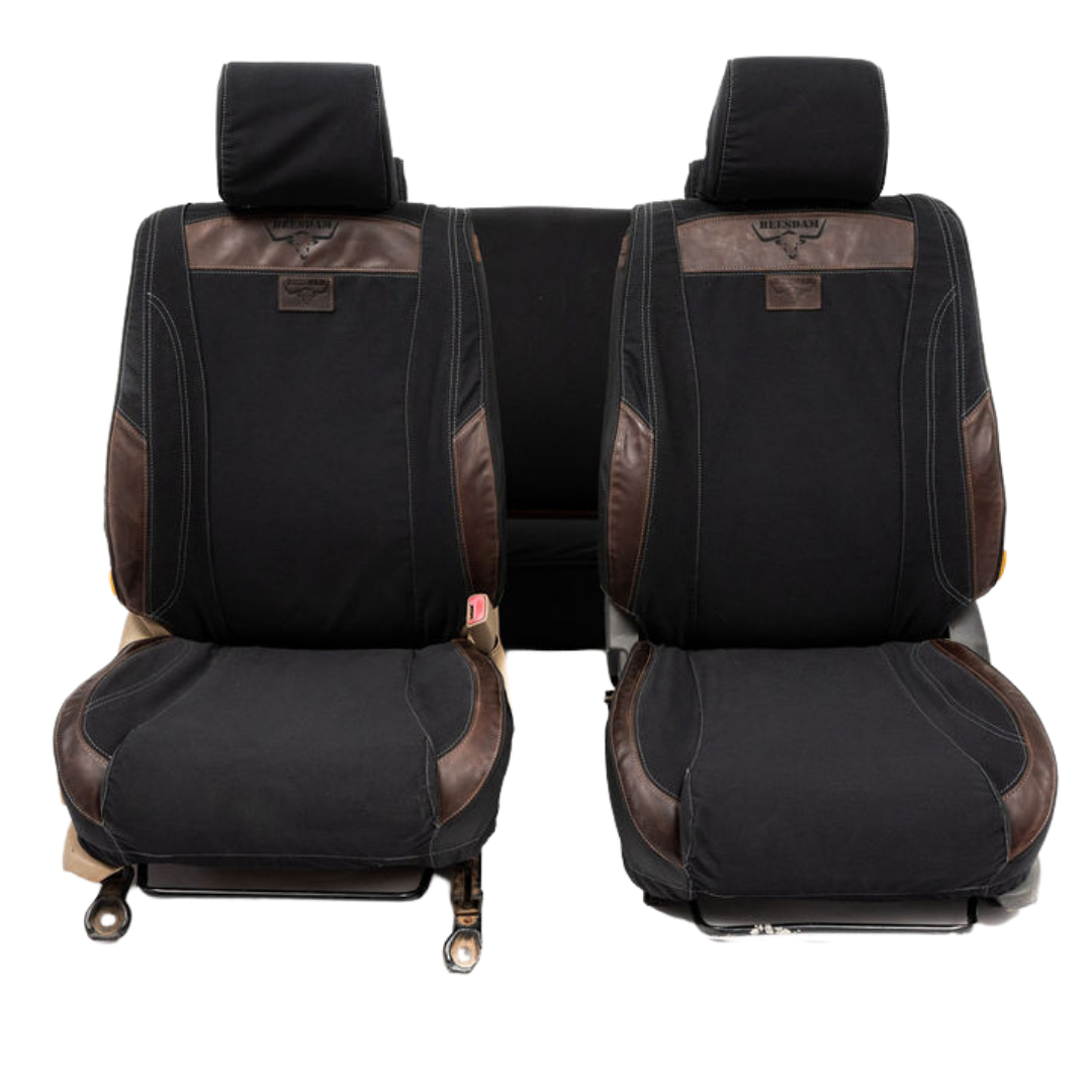 African Collection – Charcoal Canvas & Brown Leather