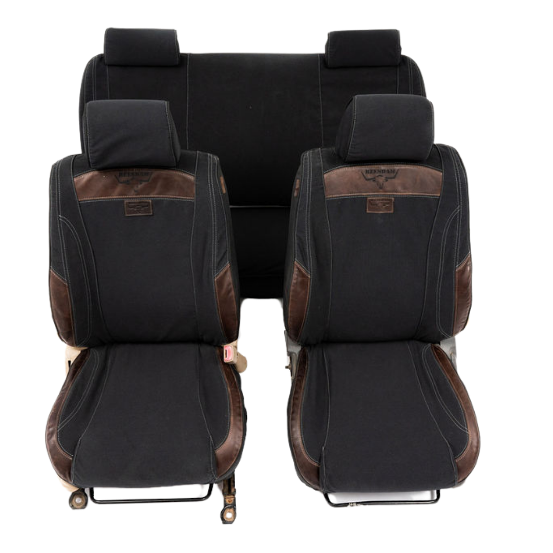 African Collection – Charcoal Canvas & Brown Leather