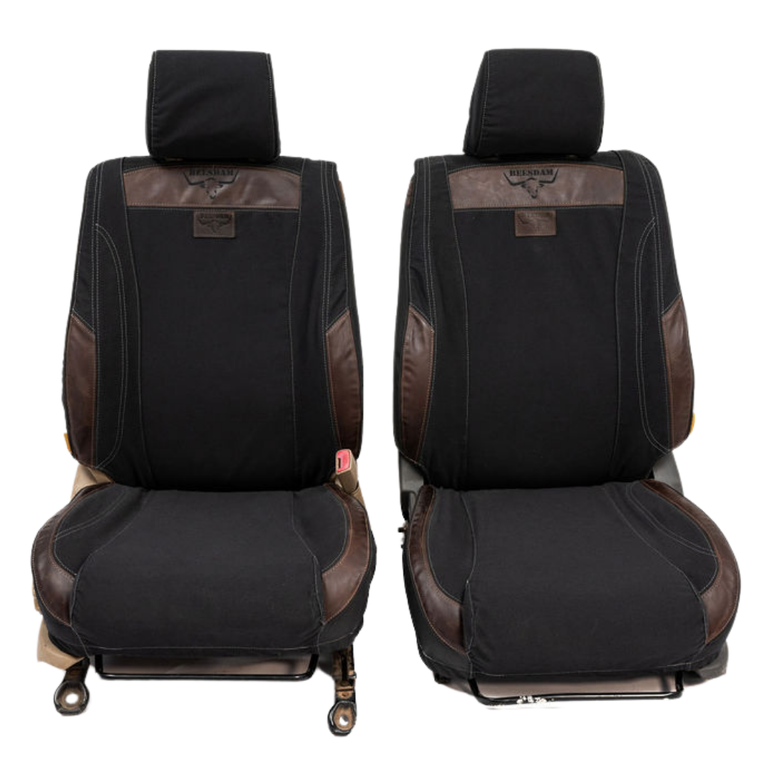 African Collection – Charcoal Canvas & Brown Leather