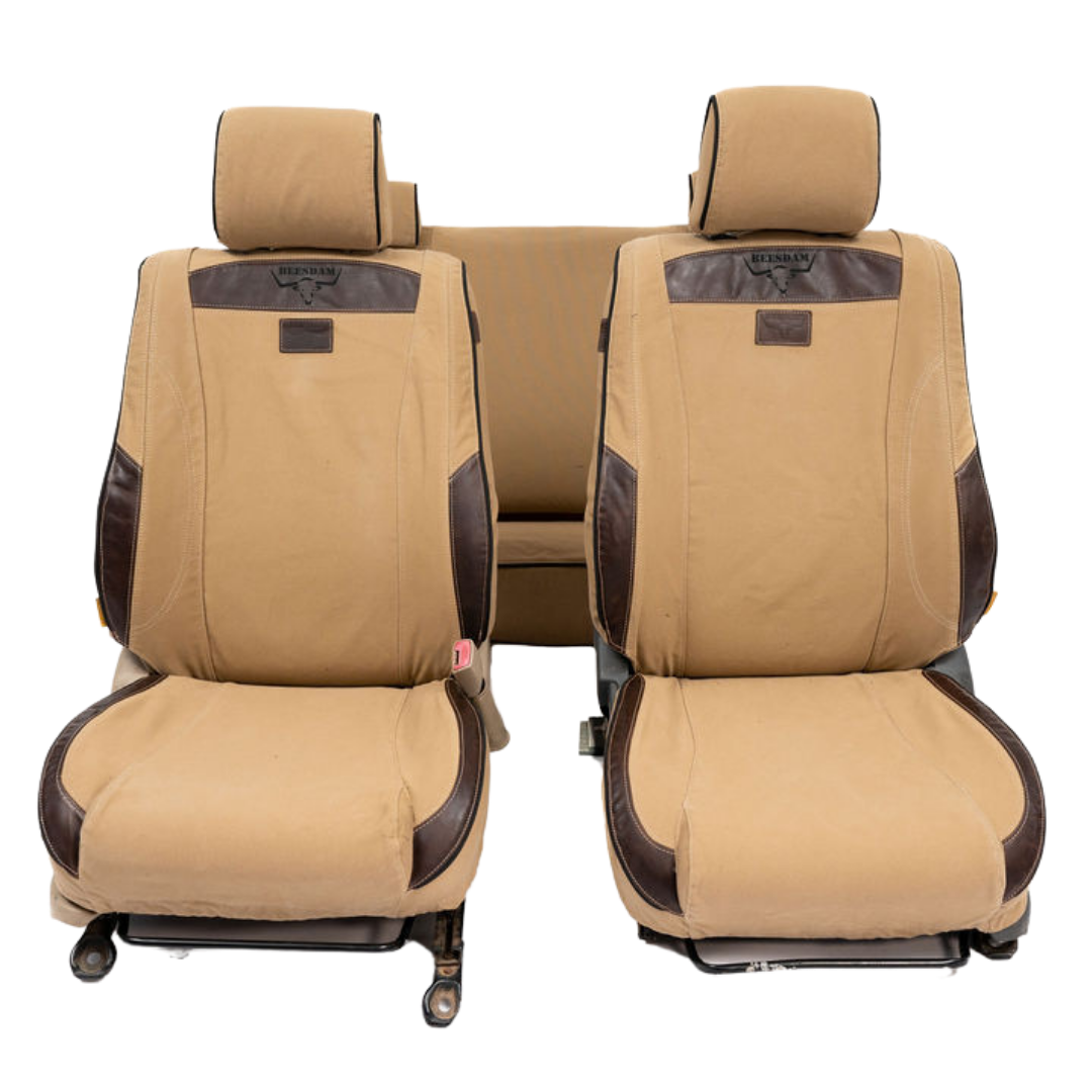 African Collection – Sand Canvas & Brown Leather