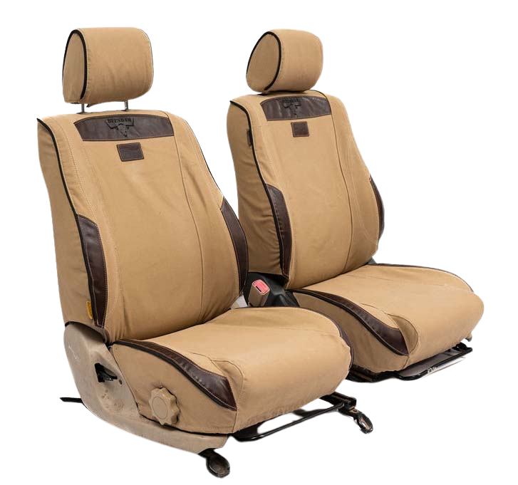 African Collection – Sand Canvas & Brown Leather