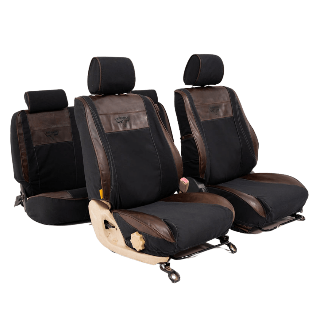 Legacy Plus – Charcoal Canvas & Textured Brown Leather