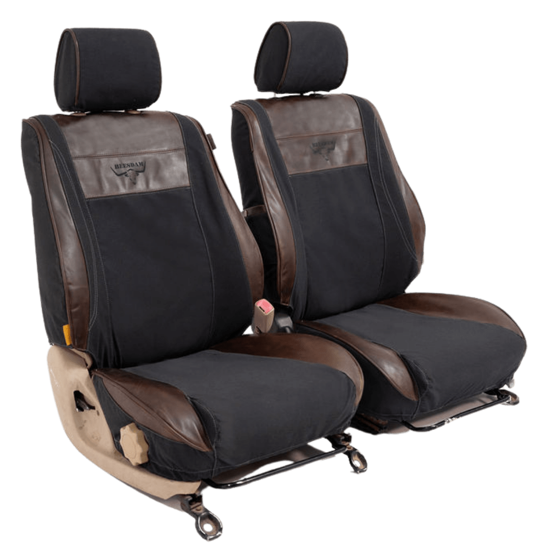 Legacy Plus – Charcoal Canvas & Textured Brown Leather