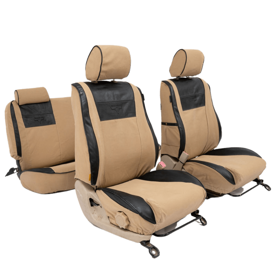 Legacy Plus – Sand Canvas & Black Leather