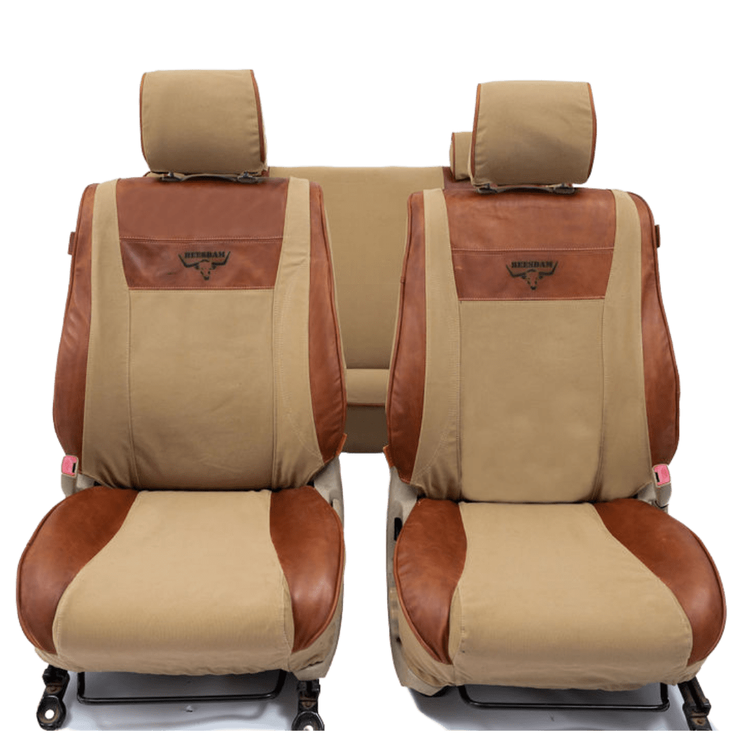 Legacy Plus – Sand Canvas & Red Leather