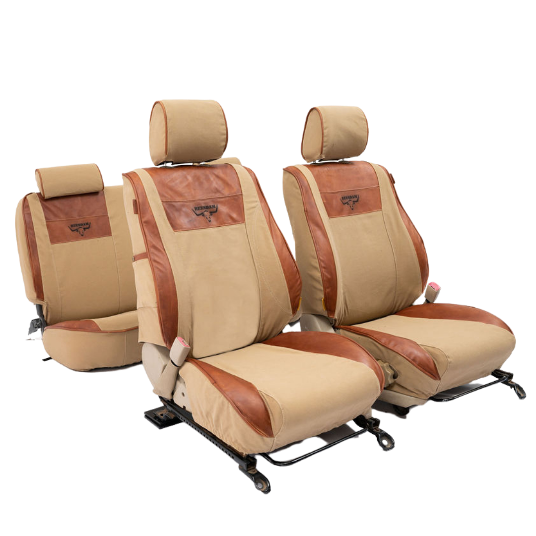 Legacy Plus – Sand Canvas & Red Leather