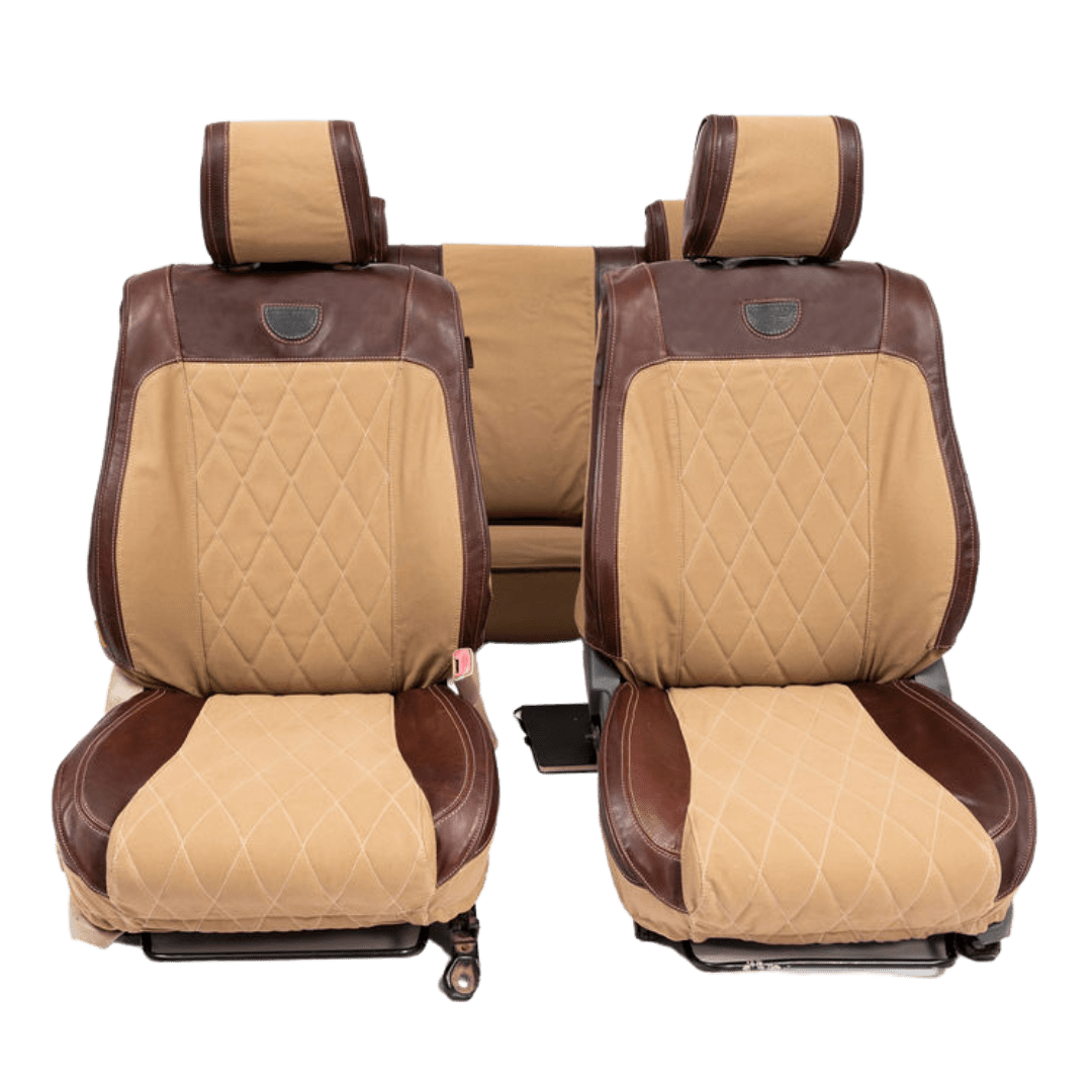 Legacy Premium – Sand Canvas & Red Leather