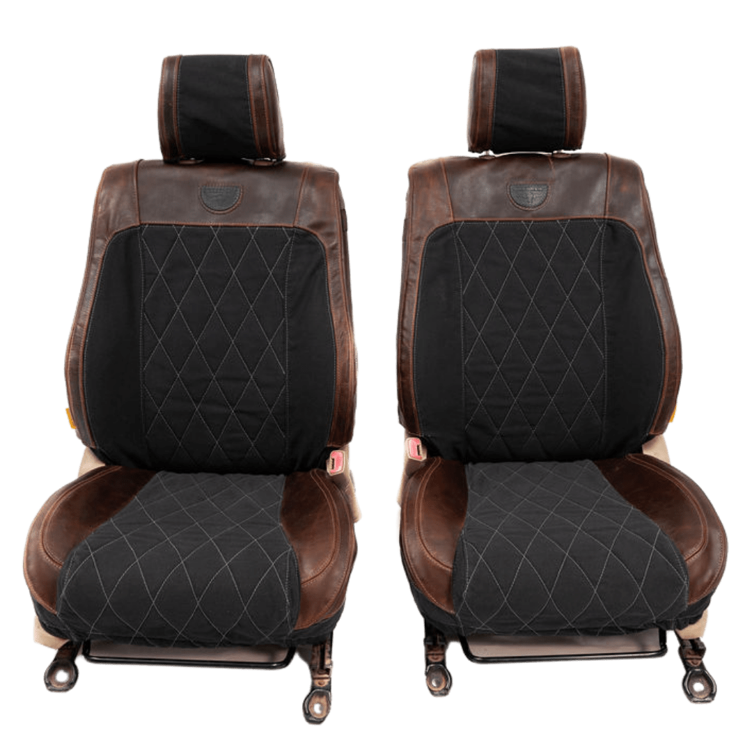 Legacy Premium – Charcoal Canvas & Textured Brown Leather