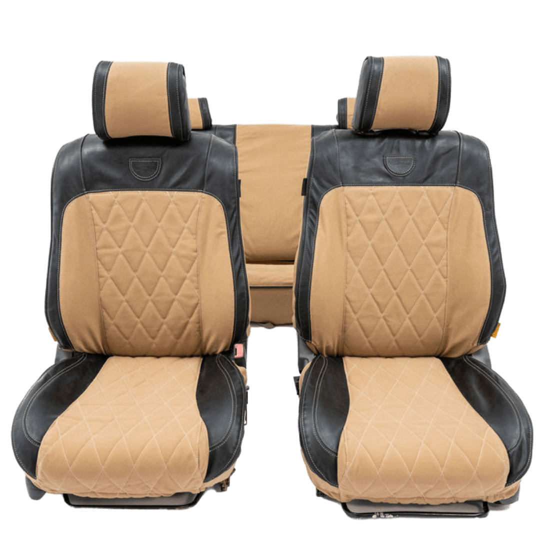 Legacy Premium – Sand Canvas & Black Leather