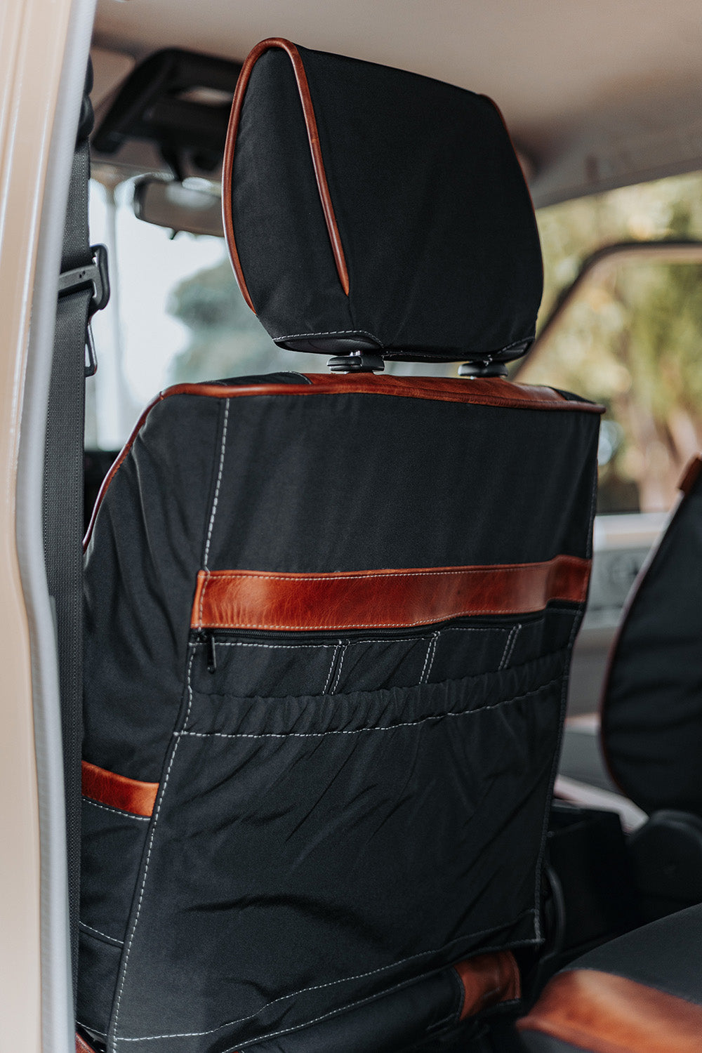 Legacy Plus – Charcoal Canvas & Red Leather