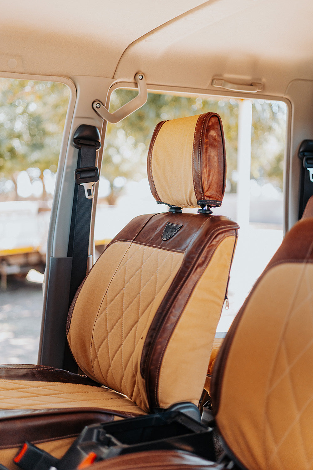 Legacy Premium – Sand Canvas & Brown Leather