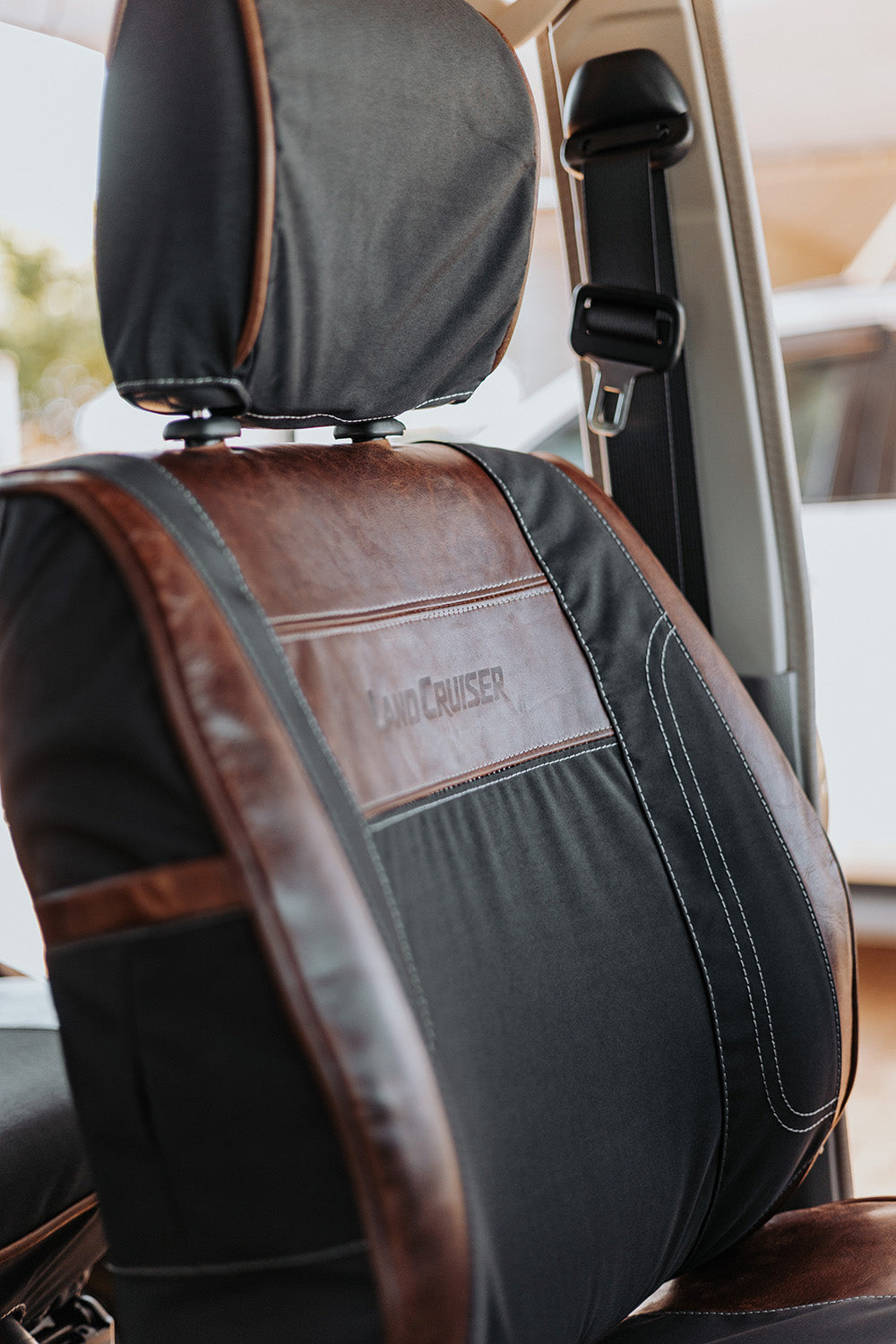 Legacy Plus – Charcoal Canvas & Brown Leather