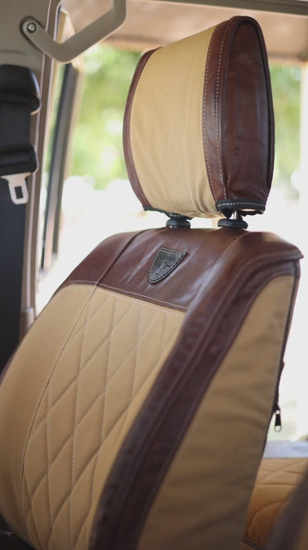 Legacy Premium – Sand Canvas & Brown Leather